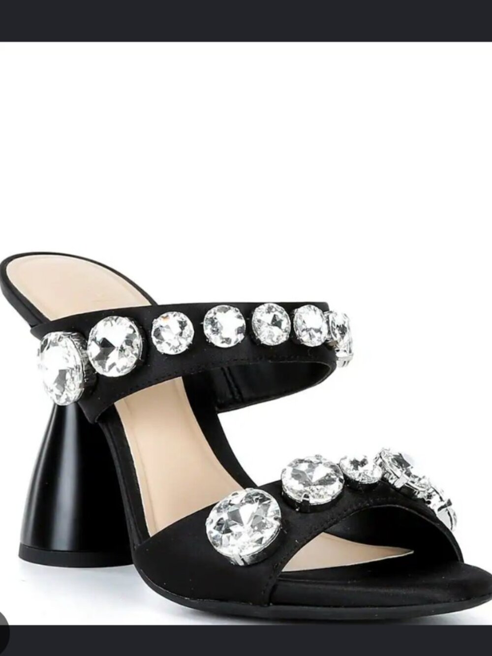 Gianni Bini GB News-Flash Satin Jewel Ornament Dress Slide Sandals – Size 7 (BNW